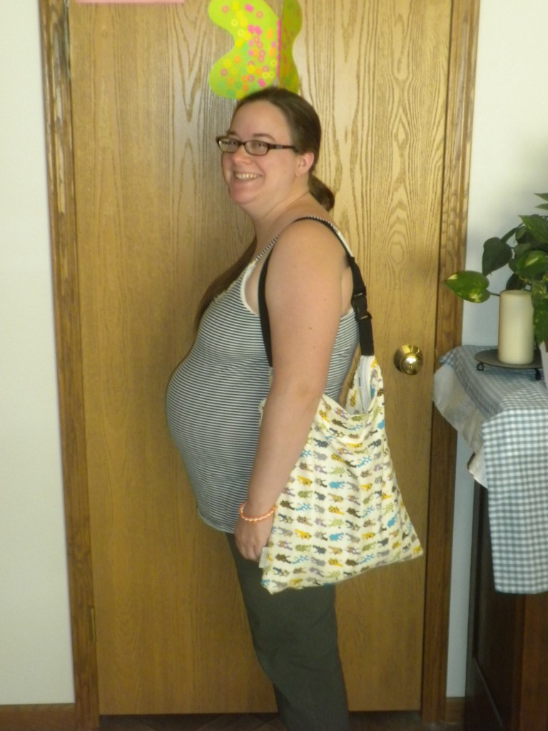 Gilligan/O'Malley Lace topped Nursing tank ($19.99 Target), Capris (3rd pg, Oh baby! Motherhood), jelly bracelets ($2.88 for a large assorted color pack, Walmart), GO bag ($24.99, GenY diapers in Hippnotized!)