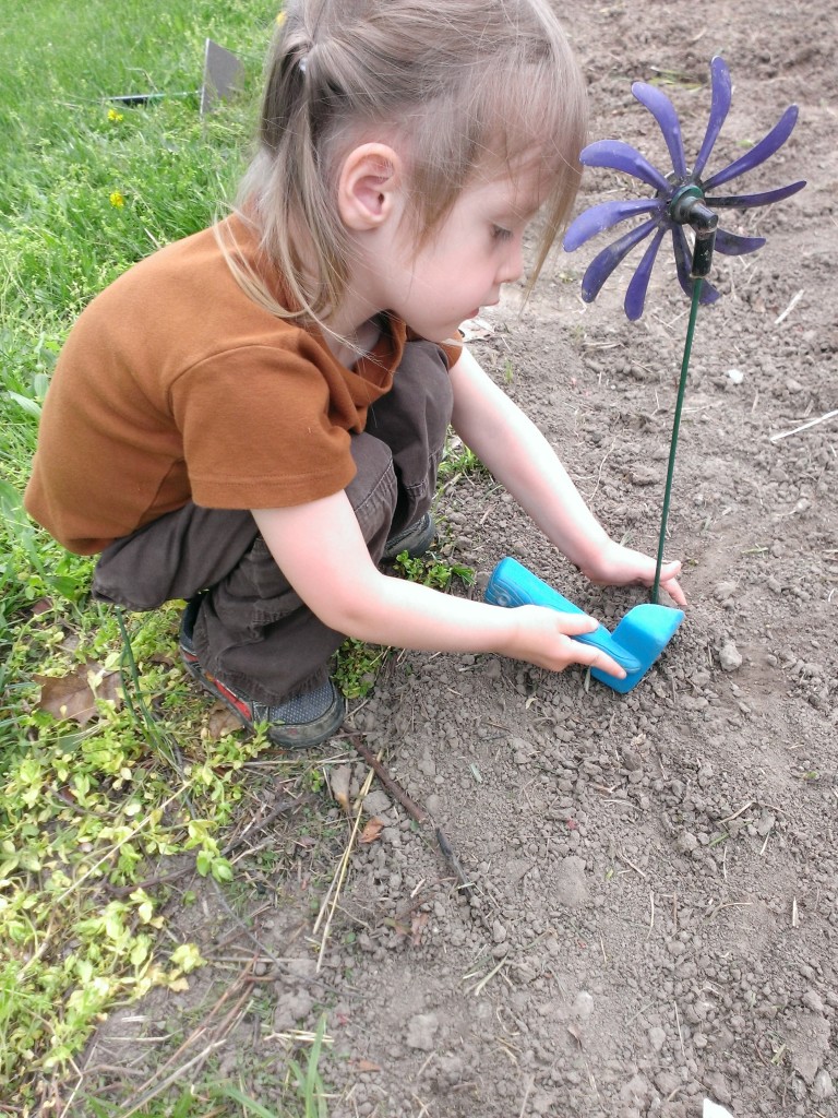 Marking our flower seeds