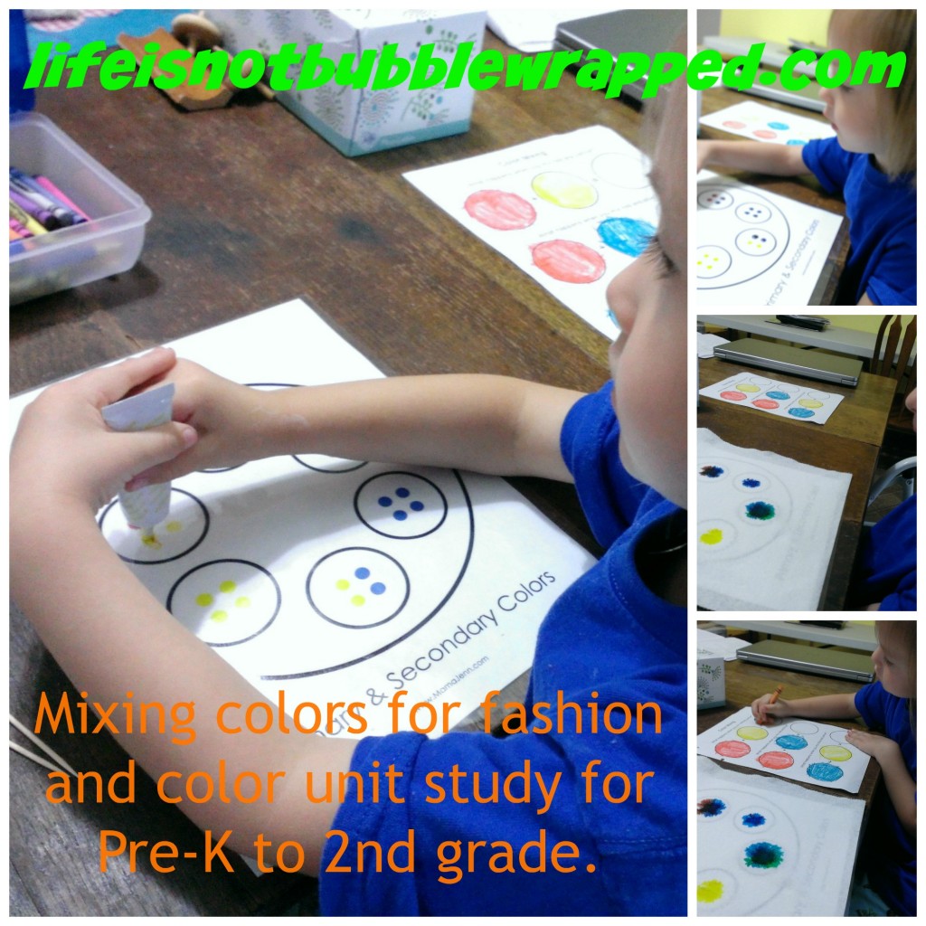 B mixing colors collage